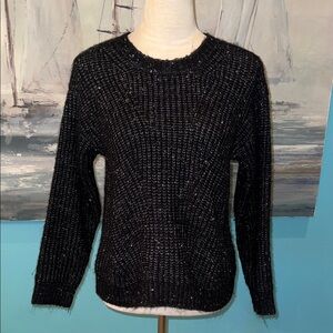 Girl’s Copper Key Black Fuzzy Sweater, XL